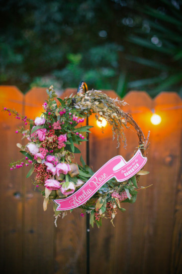 Whimsical & Vintage Baby Shower decoration ideas floral wreath