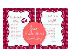 FREE Printable Valentines Baby Shower Activities