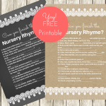 FREE Nursery Rhyme Baby Shower Games
