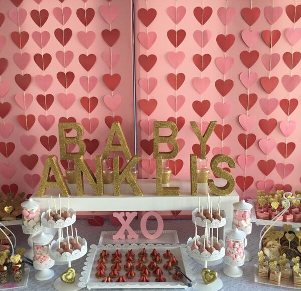 Valentines themed baby shower Garland