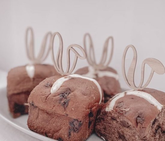 hot cross buns bunny ears toppers