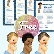 Free Blue whats in your phone baby shower template in prince theme