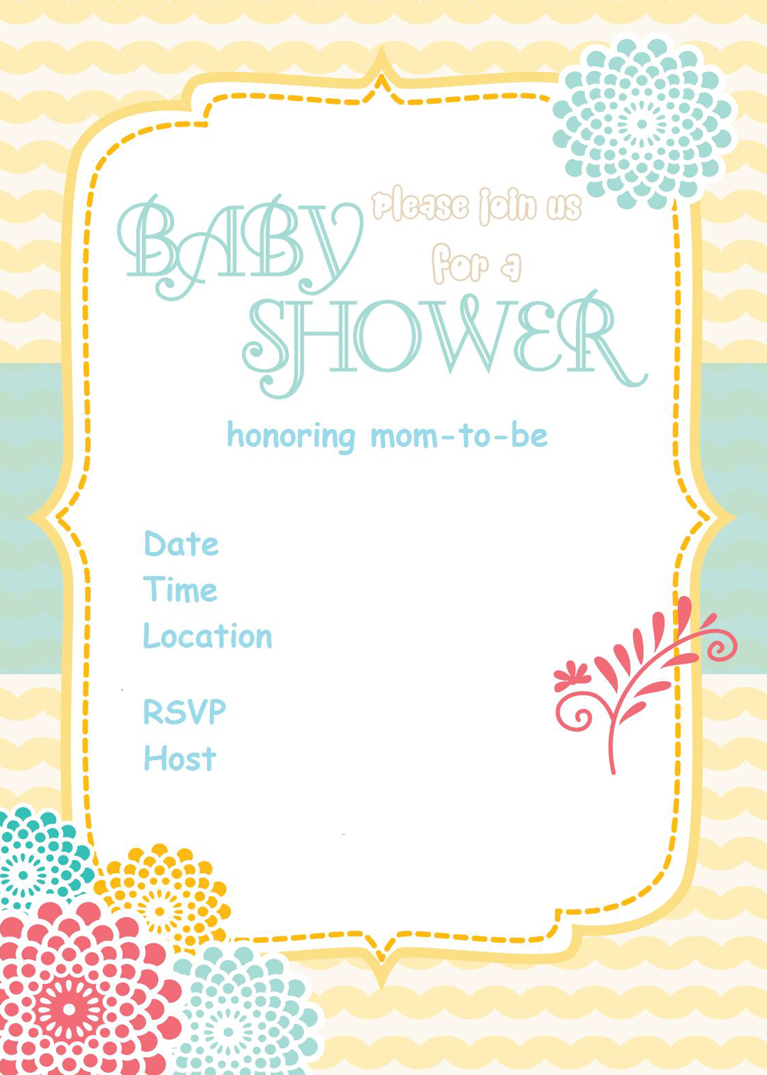 Free Printable Baby Shower Invitations – Baby Shower Ideas 4U