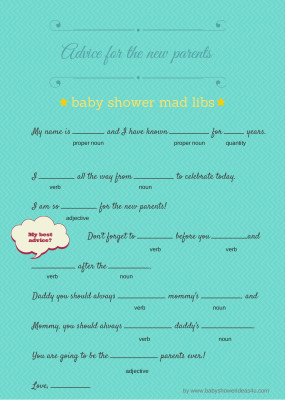 free baby shower mad libs game – Baby Shower Ideas 4U