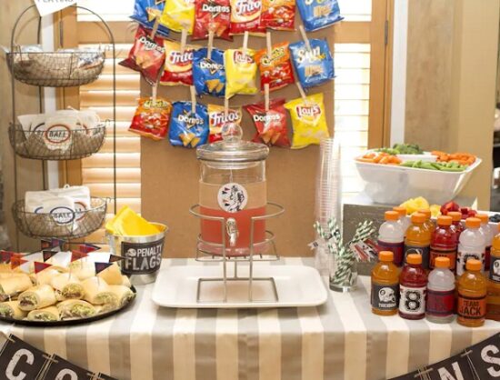 football themed food station