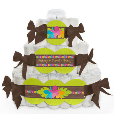 luau-themed-baby-shower-diaper-cake