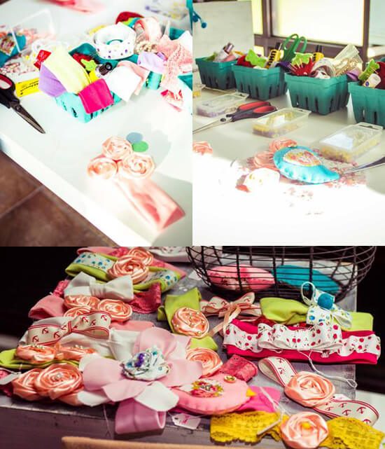 DIY headband making station