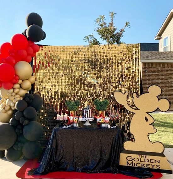golden mickey mouse party