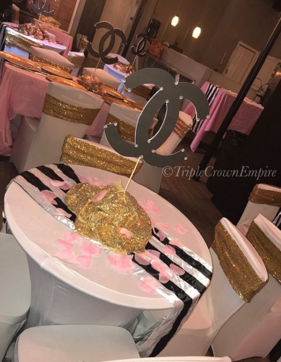 large chanel logo centerpiece