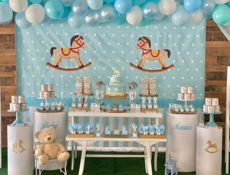 blue rocking horse baby shower