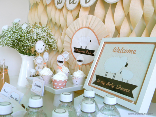 Peach Little Lamb Baby Shower