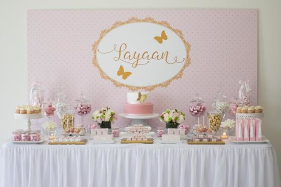 Pink and Gold Butterfly Baby Shower ideas