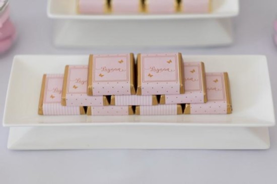 Pink and Gold Butterfly Baby Shower treats