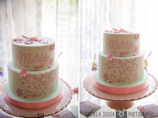 Vintage Pastel Baby Christening cake idea