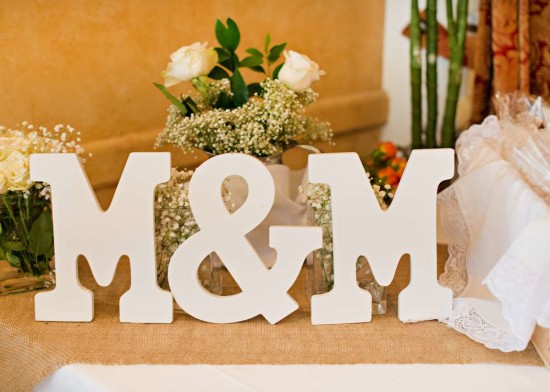 Vintage White Baby Shower wooden letters