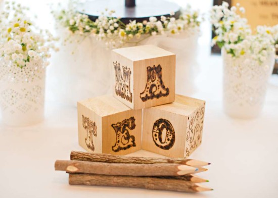 wooden blocks for baby shower