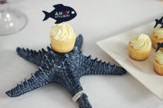 Ahoy! Nautical Themed Baby Shower cupcake toppers