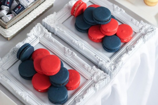 Ahoy! Nautical Themed Baby Shower macarons