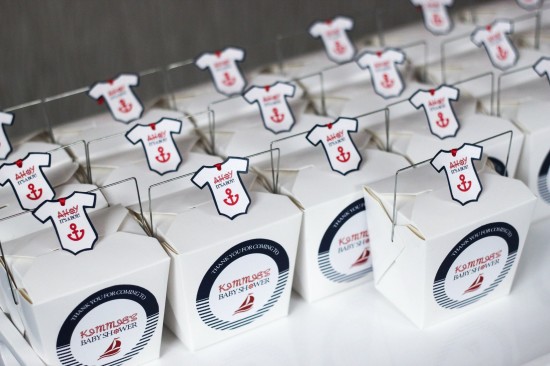 Ahoy! Nautical Themed Baby Shower take out boxes, favors