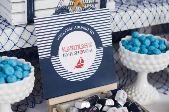 Ahoy! Nautical Themed Baby Shower welcome sign