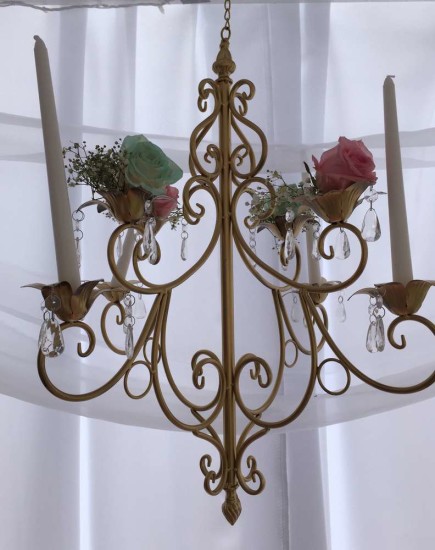 Elegant Shabby Chic Baby Shower decoration, chandelier