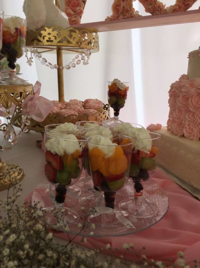 Elegant Shabby Chic Baby Shower food and drink, fruit treats