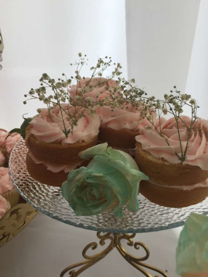 Elegant Shabby Chic Baby Shower food and drink, pink frosting