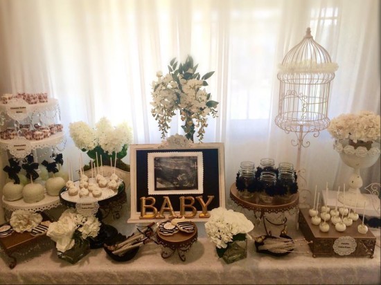 Elegant Shabby Chic Shower decoration ideas, desserts