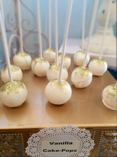 Elegant Shabby Chic Shower vanilla cakepops