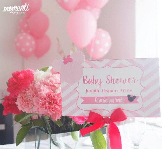 Pink Minnie Mouse Baby Shower decorations