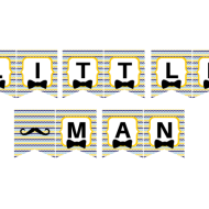 free printable little man baby shower banner