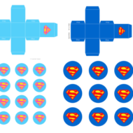 Free Superman Supergirl baby shower favor boxes