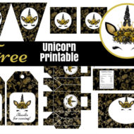 Free Black and Gold Unicorn Baby Shower