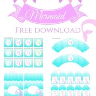 Free aqua Mermaid baby shower Printable