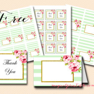 Free Mint Stripes Thank you & Labels