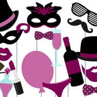 Free Purple photo Booth Props