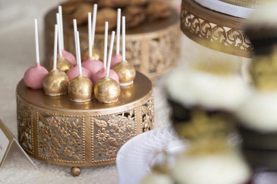 Royal Pink and Gold Baby Shower cake pops