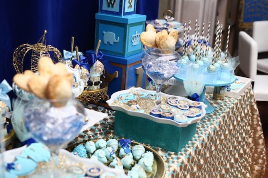 Royal Prince Baby Shower dessert table