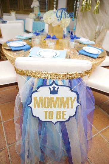 Royal Prince Baby Shower mommy to be chair