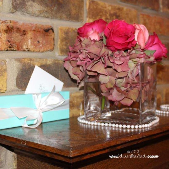 Tiffany Pink Baby Shower, box in tiffany blue