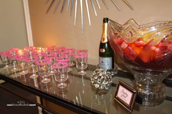 Tiffany Pink Baby Shower, drinking station