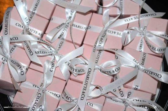 Tiffany Pink Baby Shower favor boxes, tiffnay inspired