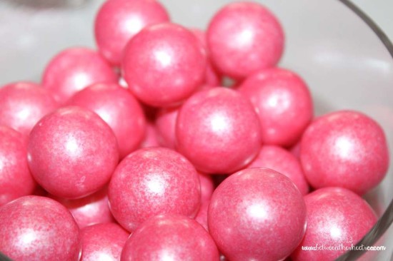 Tiffany Pink Baby Shower food table, pink gumballs