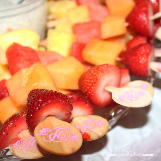 Tiffany Pink Baby Shower food table, strawberry