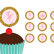 Free ballerina baby shower toppers