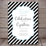 Free Stripes baby shower Invitation