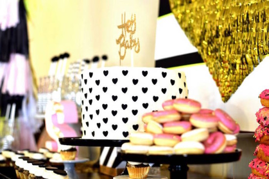 gold Glam Baby Shower cake