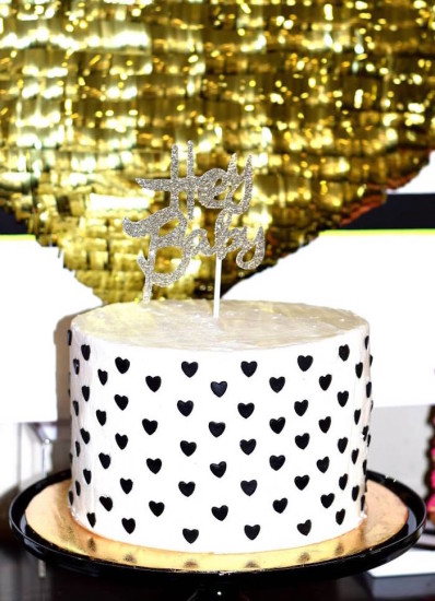 gold Glam Baby Shower cake decor