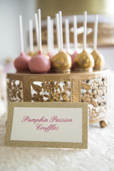gold and pink cakepop idea