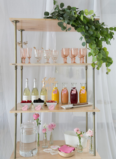 Sweet XOXO Baby Shower drinks bar